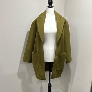 Topshop Oversized Olive Coat for Women